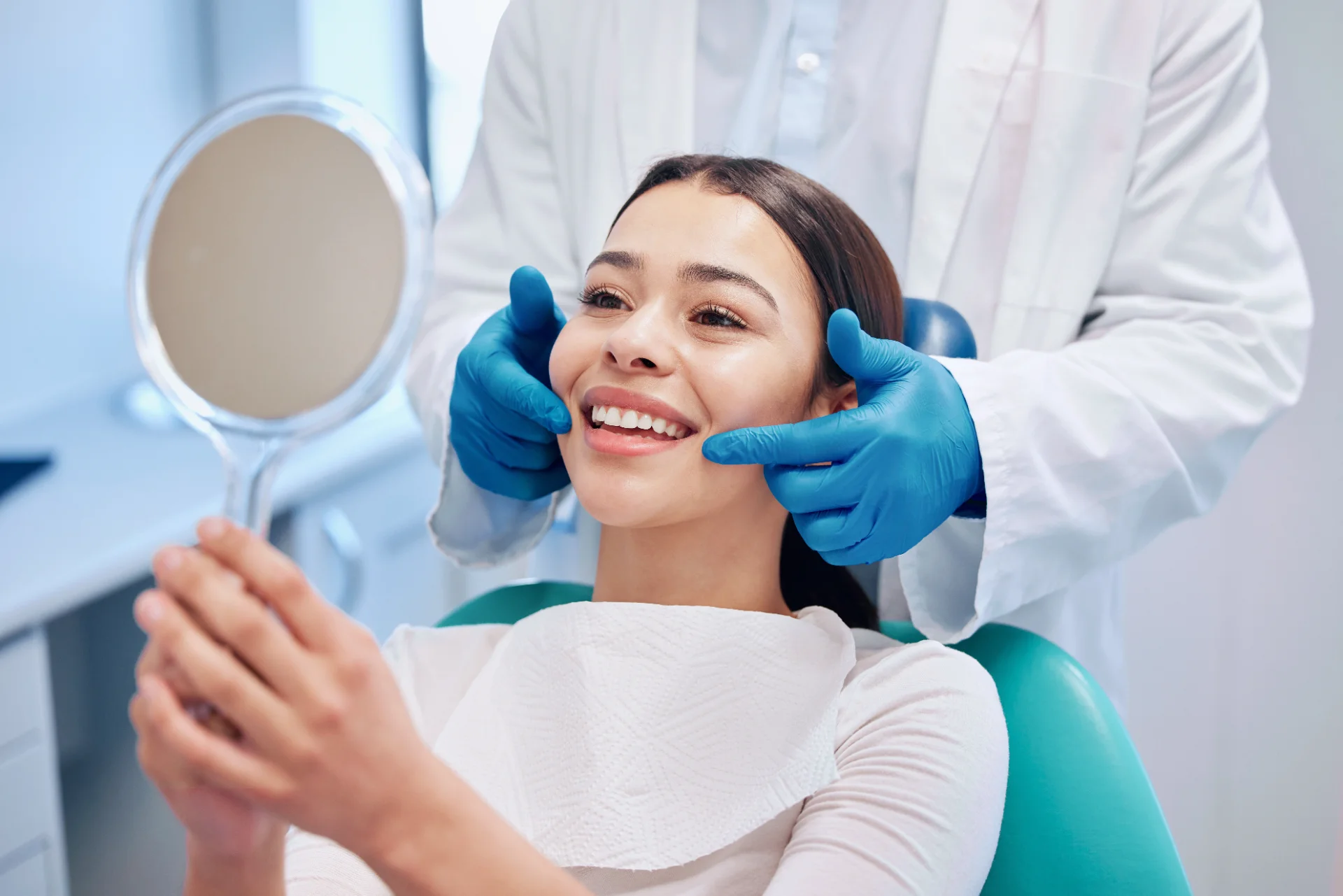 Patient receiving cosmetic dental care at Anaheim Smile Center
