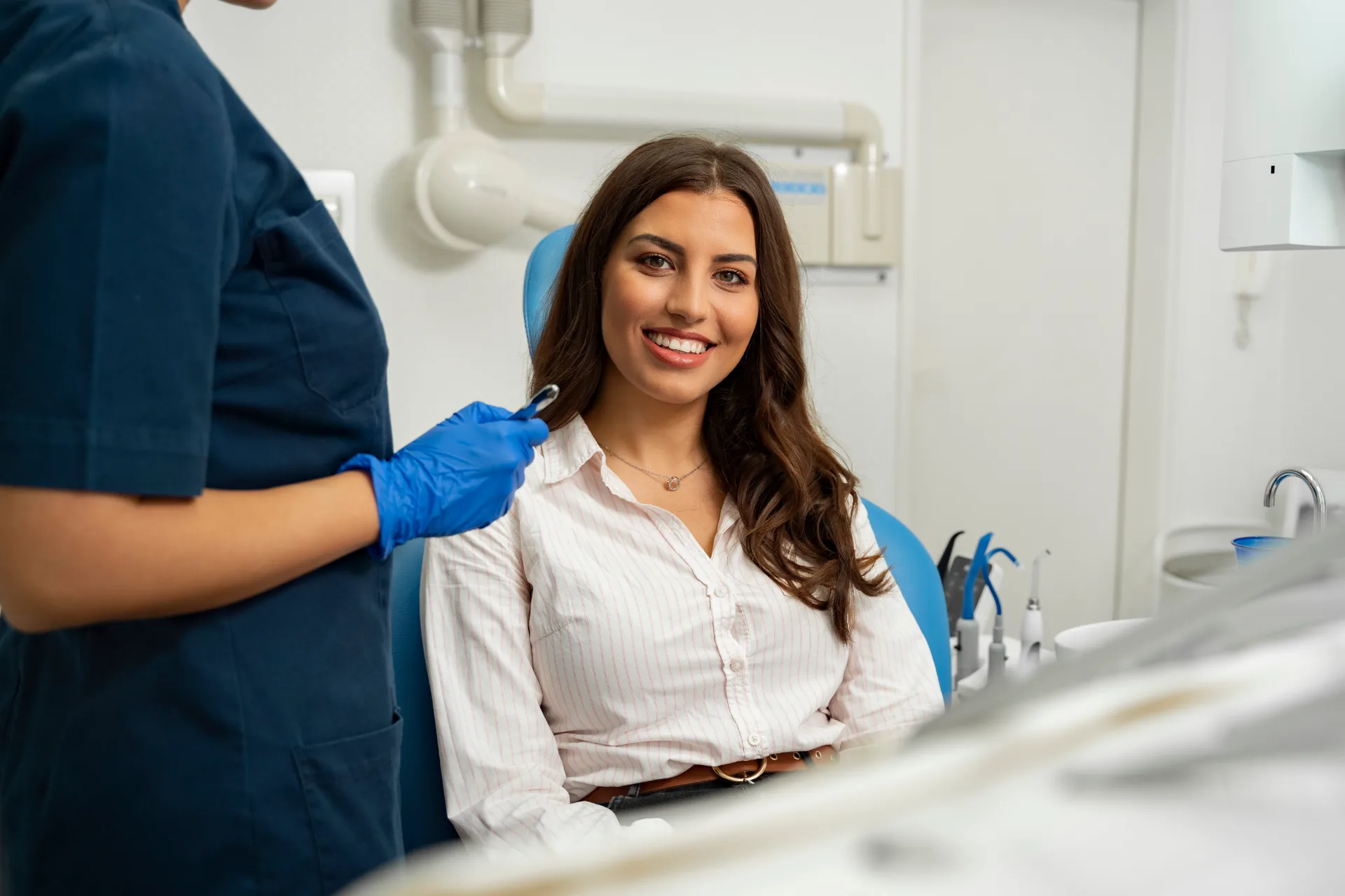 Smiling patient receiving dental care at Anaheim Smile Center